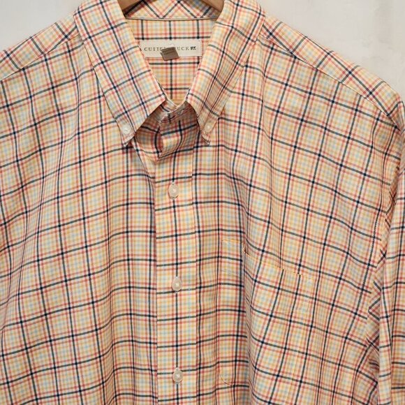 Cutter & Buck Button Down Shirt Men's XL Short Sleeve 100% Cotton Tartan Plaid - Picture 3 of 8